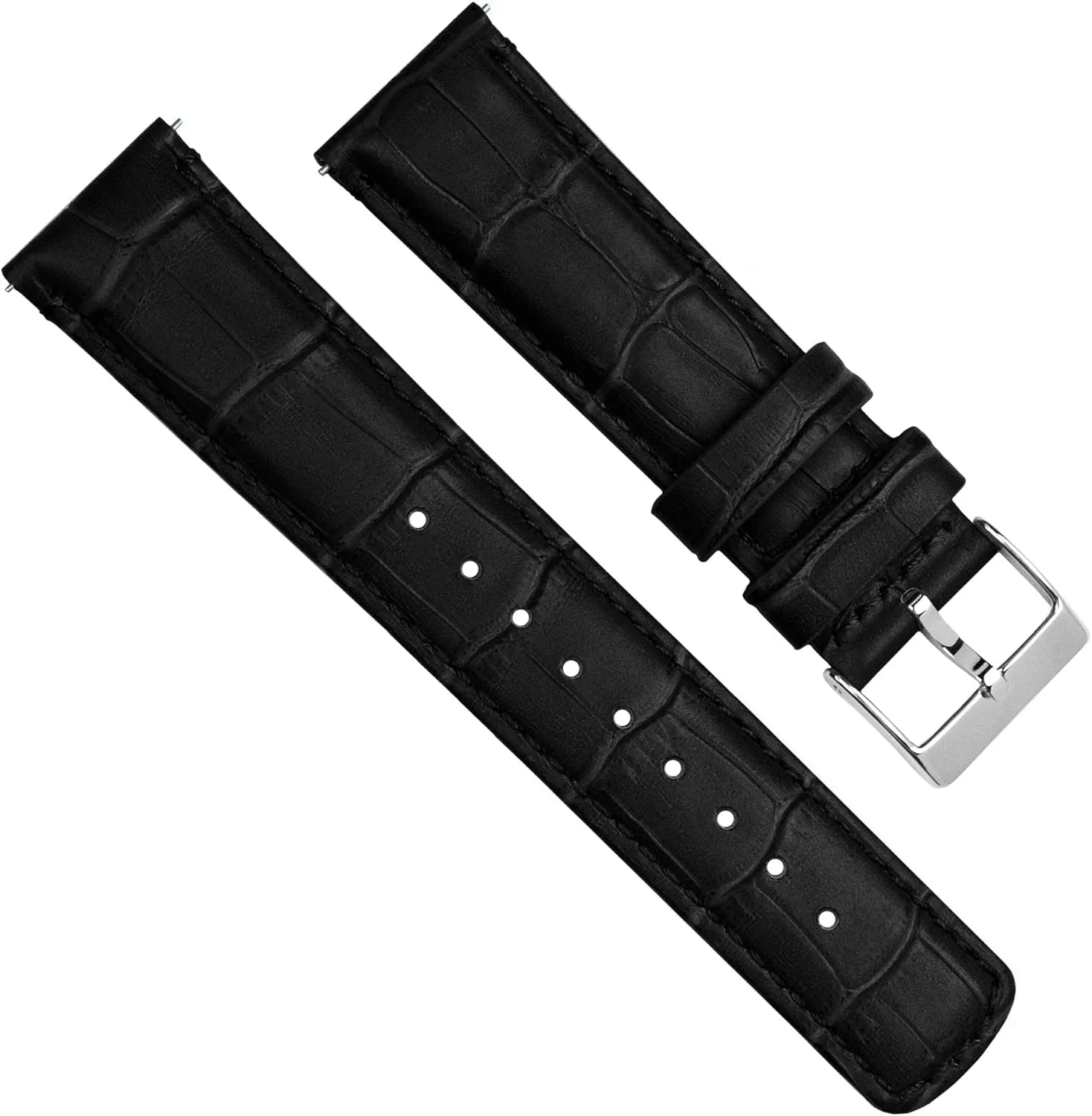 Frontier methane Black Alligator Grain Leather Watch Band Gear S3 Classic 