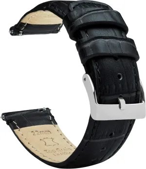 Frontier methane Black Alligator Grain Leather Watch Band Gear S3 Classic 