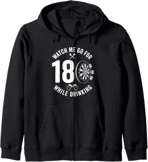 Funny Darts Zip Hoodie entity evidently intricate Watch me got 180 