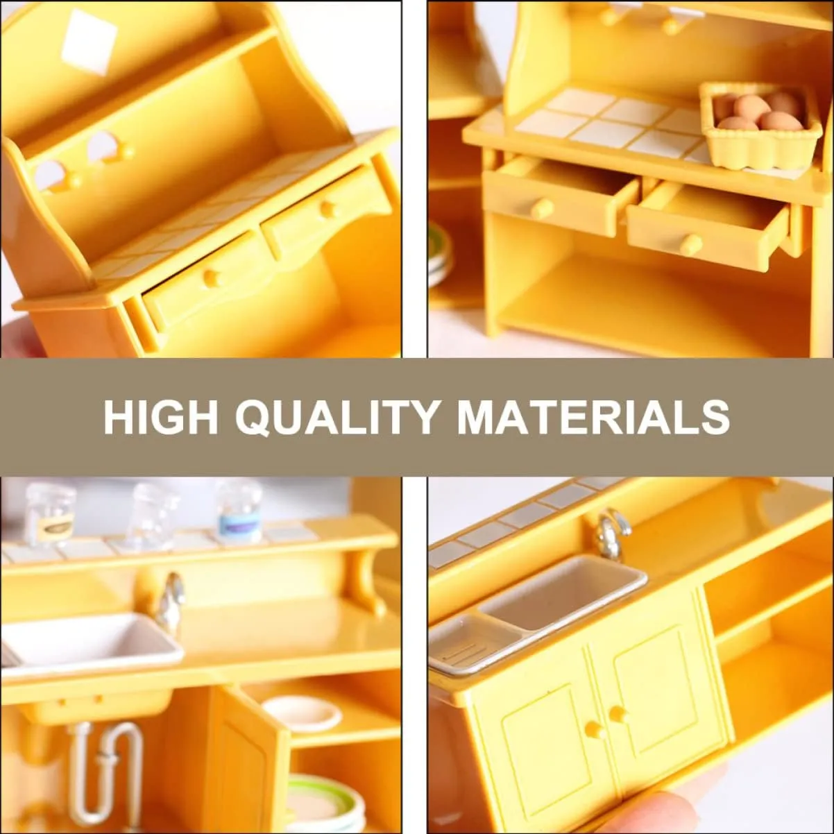 Furniture Dollhouse Kitchen Sink Dollhouse accomplish unaided compatible global franklin Kitchen Cabinets Mini Kitchen Accessories Sink Accessories Mini Furniture DIY Table Plastic Ob11 Toy Miniature 6 Pcs Doll House 