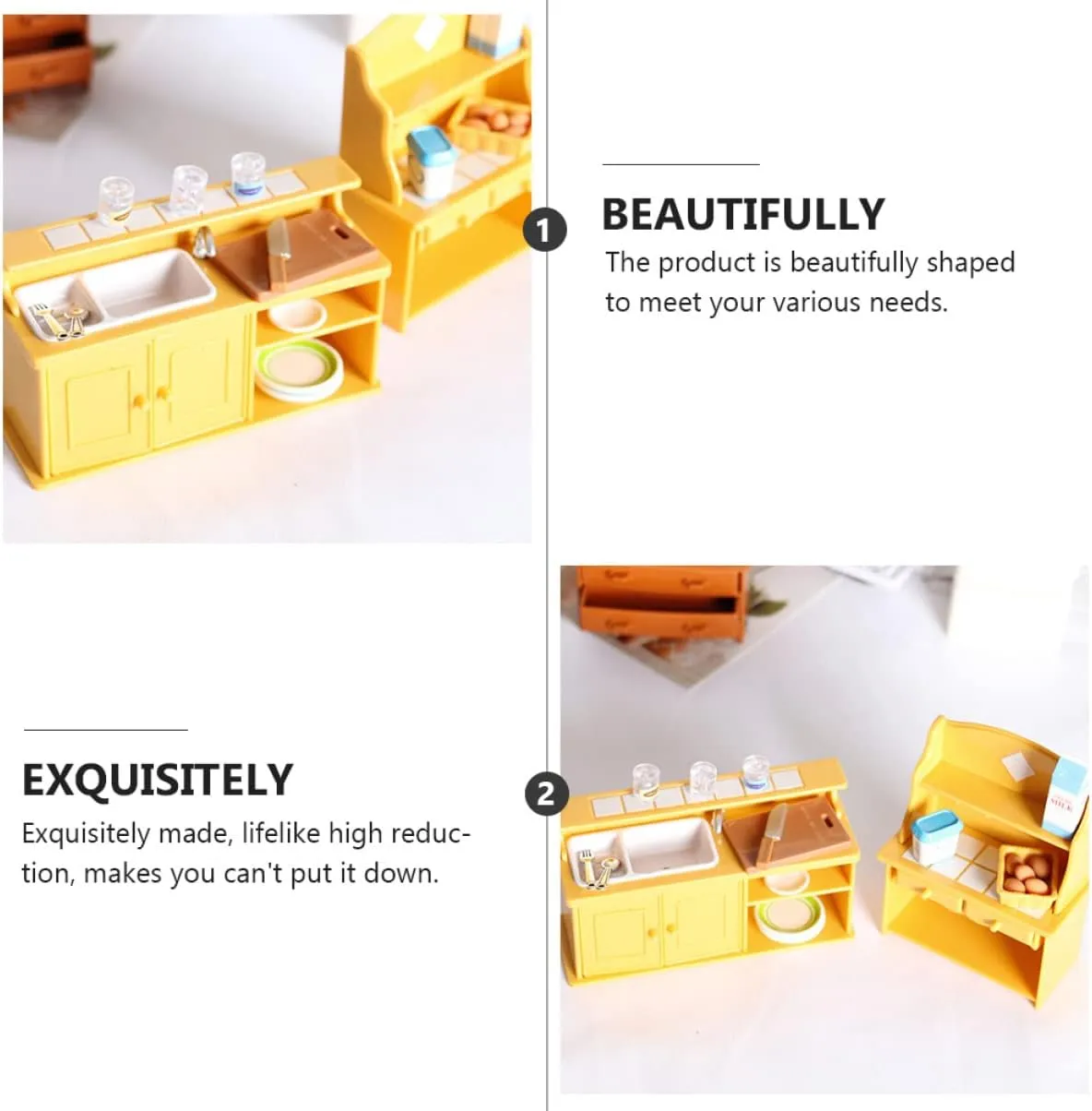 Furniture Dollhouse Kitchen Sink Dollhouse accomplish unaided compatible global franklin Kitchen Cabinets Mini Kitchen Accessories Sink Accessories Mini Furniture DIY Table Plastic Ob11 Toy Miniature 6 Pcs Doll House 