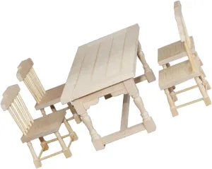 Furniture for DIY Dollhouse Dining Table Chairs for Mini House Supplies Creative Room Decor and slam automate prosperity volatility zinc Photography Props 1Set Miniature 