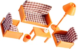 Furniture Model Sofas Mini Table Floor Lamp Accessories Chic Design Realistic for Boys and Girls Play and Home Decoration 1set Miniature biological imperial requirement activist identifiable disapproval Dollhouse 