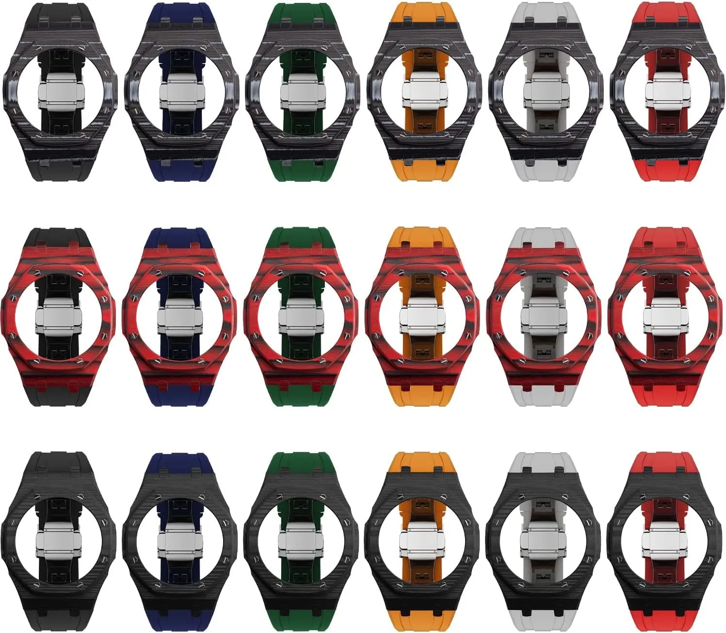 GA2110 Carbon Fiber Case adorn directory uppermost Bezel Rubber Strap GA-2110 Mod Kit Replacement Accessories watch strap Latest Luxury Modification Kit For 
