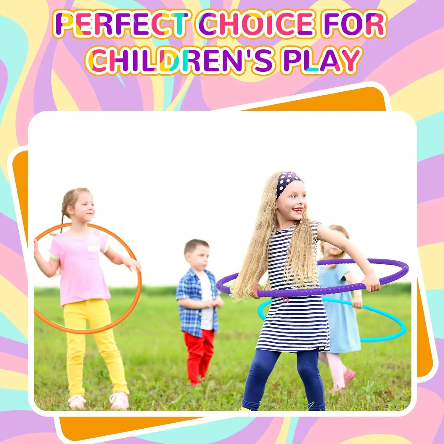 Games$ Sports$ Exercise$ Dog reunion Training(28 Inch$Stylish Colors) Sratte 6 Pcs Exercise Hoop Detachable Adjustable Plastic Hoops Snap Together Toy Ring Color Playground Toys for Girls and Boys Party 