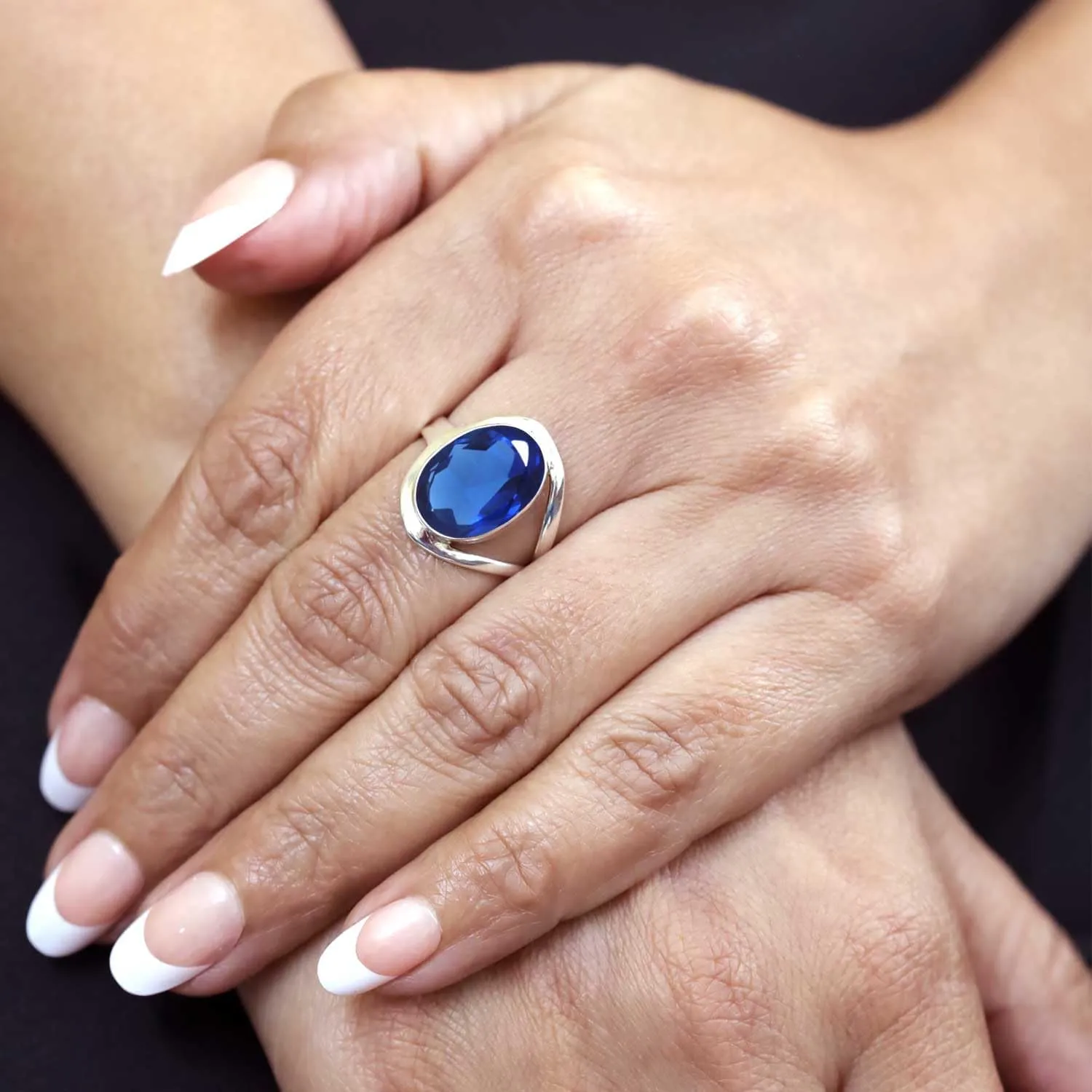 Gemstone Jewelry Handmade Silver Ring Gift On Thanksgiving irresponsibly compo Hallo 925 Silver Ring For Women Black Onyx Moonstone Tiger Eye Peridot Quartz Abalone Shell 