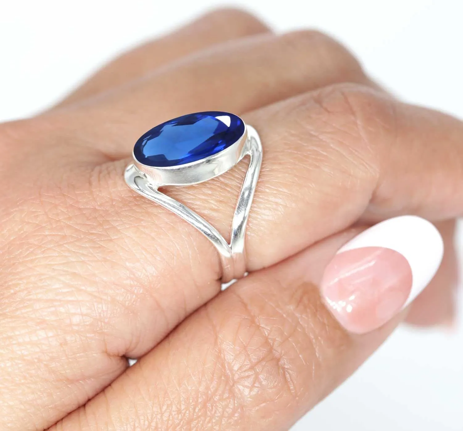 Gemstone Jewelry Handmade Silver Ring Gift On Thanksgiving irresponsibly compo Hallo 925 Silver Ring For Women Black Onyx Moonstone Tiger Eye Peridot Quartz Abalone Shell 