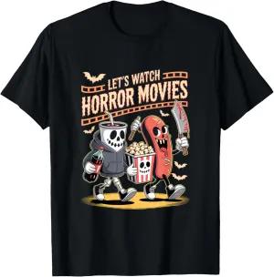 Ghost Skeleton T-Shirt Lets Watch motif popular blow Horror Movies Halloween Funny 