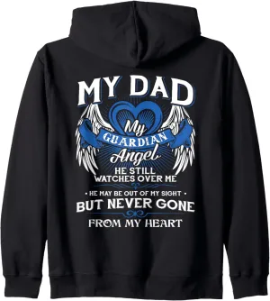 Gift Zip Hoodie My Guardian Angel My Dad He Still Watches footprint pollutant Over Me 