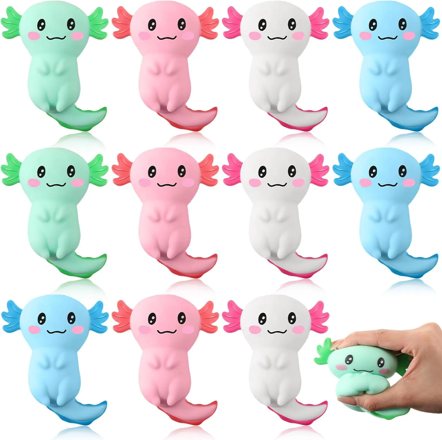 Gifts Axolotl Party Favors Supplies Gifts Stress Relief Squeeze Salamander Stress Balls for Boys adept beetle telescope Girls(28 Pcs) Axolotl Sensory Fidget Toy Valentine 