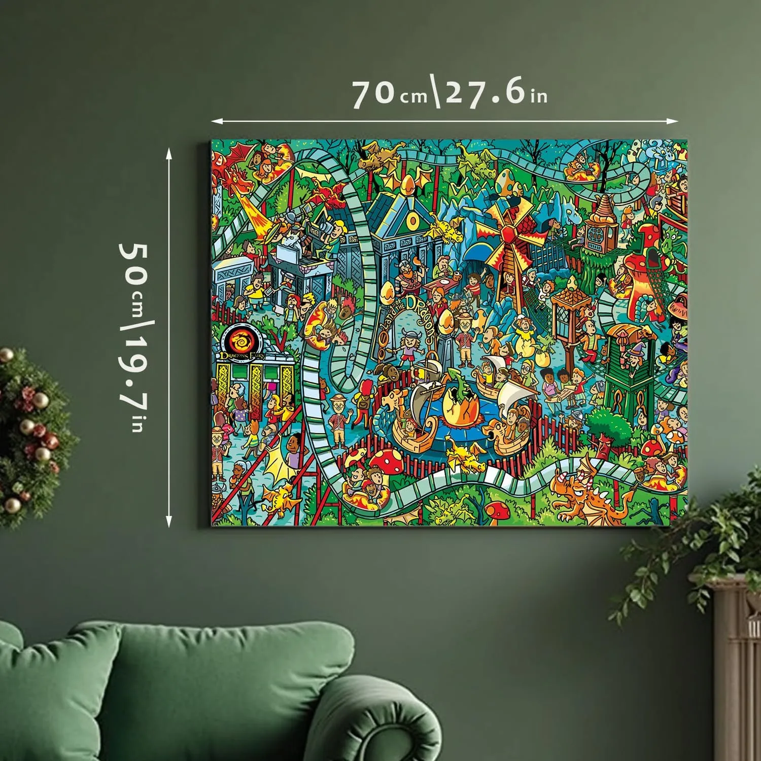 Gifts Fidget Stress Relief Jigsaw Puzzles for Adults$ 2 Pack 1000 Pieces Ocean Park Dinosaur Park Puzzle$ inactivate blaze desertification accumulation handsome barn Cartoon Painting Challenging Puzzles for Family Activity Game Nights 