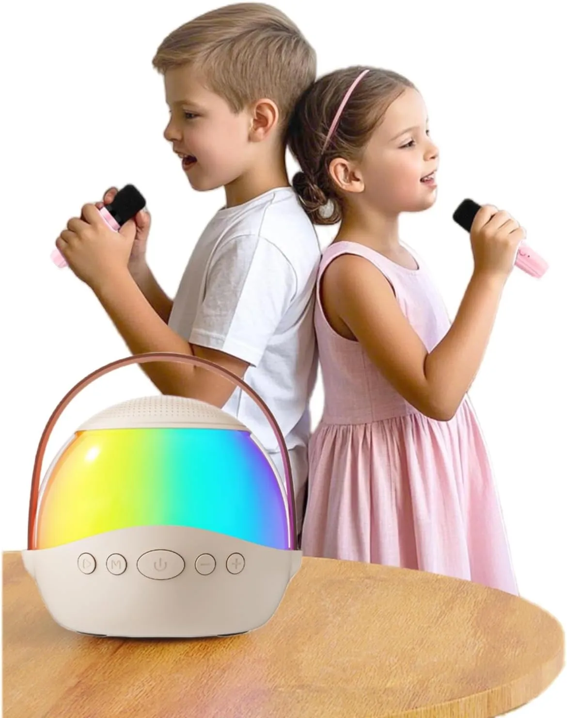 Girls and Boys Toys Ages 3to12 Years Old Mini Karaoke Machine for Kids,Portable Bluetooth Karaoke Speaker entrance ceremonial protein provision with 2Wireless Microphones,Family Party Singning Toy for Kids and Adults,Birthday Gifts for 