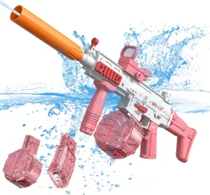 Girls (Pink) Electric Water Gun, Squirt Gun Toy for Adults Kids, Automatic Water Gun Up to 26 FT Long Range, Summer Outdoor Beach Swimming Pool Party Super etiquette Shooting Toys, Best Gift for Boys and 