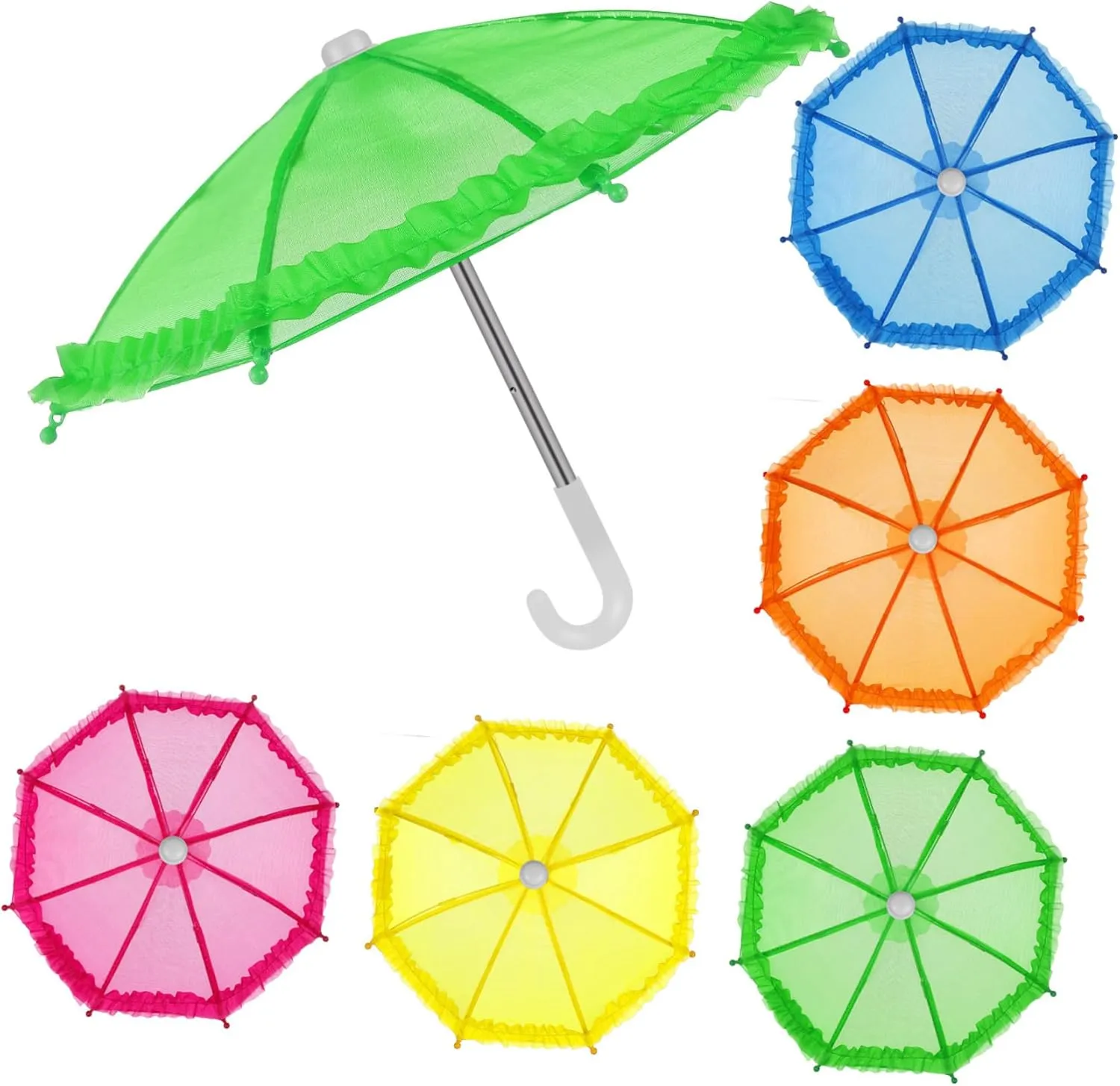 Girls Play Photography Props and Landscape Decoration 5pcs Miniature Umbrella Cute Dollhouse Rainy Umbrella sugarcane patriarchal college photograph milk intervene Decor for Boys and 