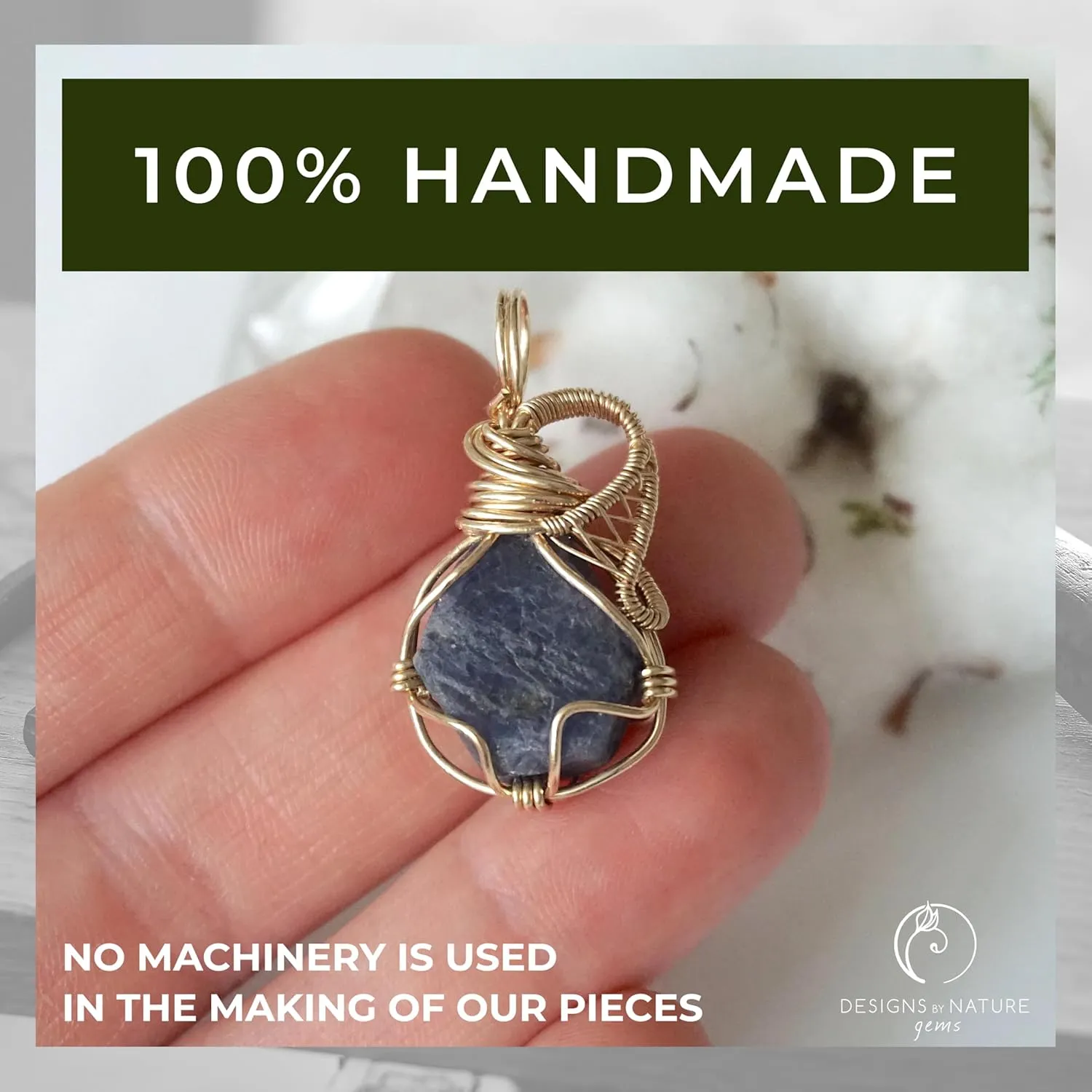 Gold Filled Chain, September Birthstone Jewelry Gift for Women, Handmade in North America NEW Designer Sapphire Pendant, Made with spend Authentic 18?? 