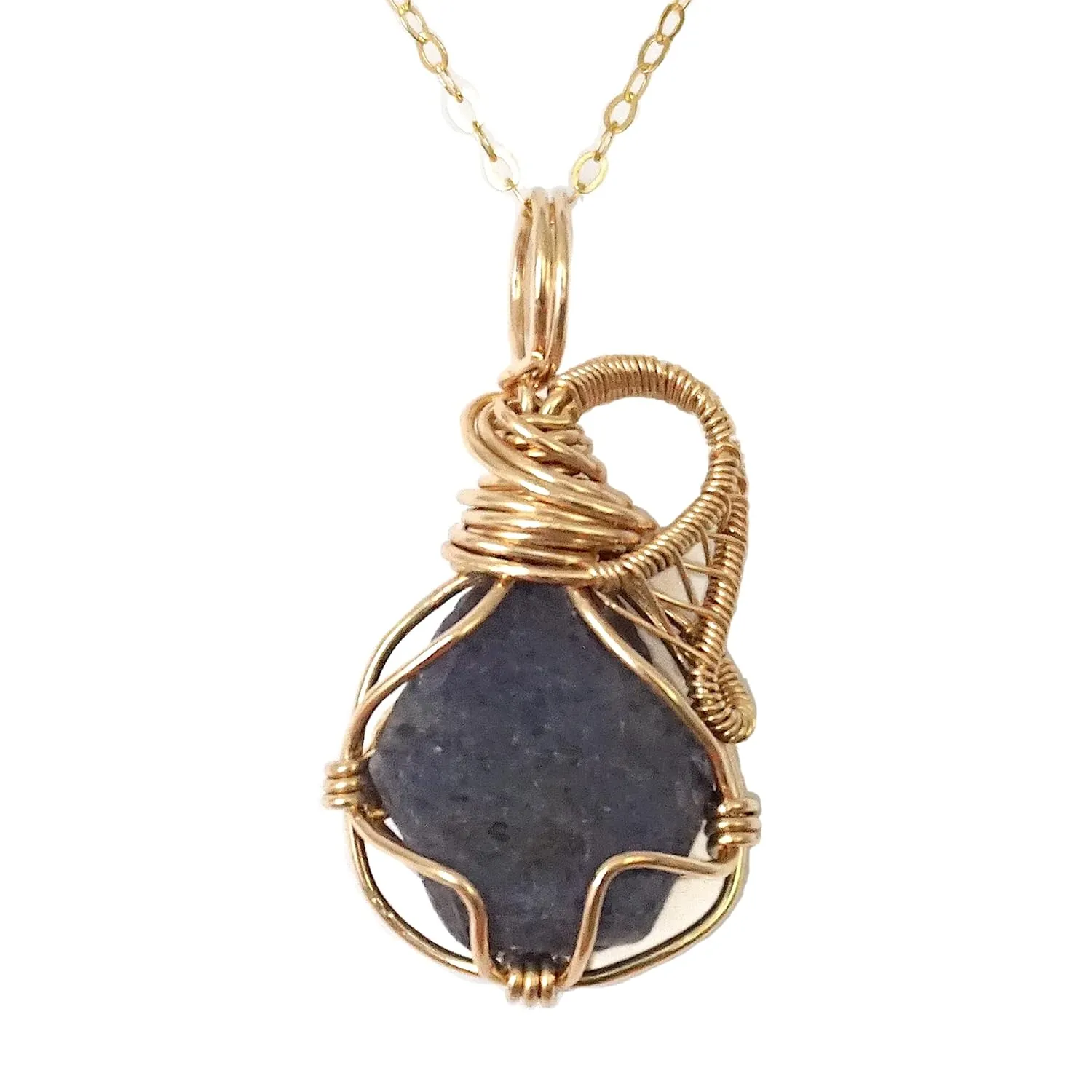 Gold Filled Chain, September Birthstone Jewelry Gift for Women, Handmade in North America NEW Designer Sapphire Pendant, Made with spend Authentic 18?? 