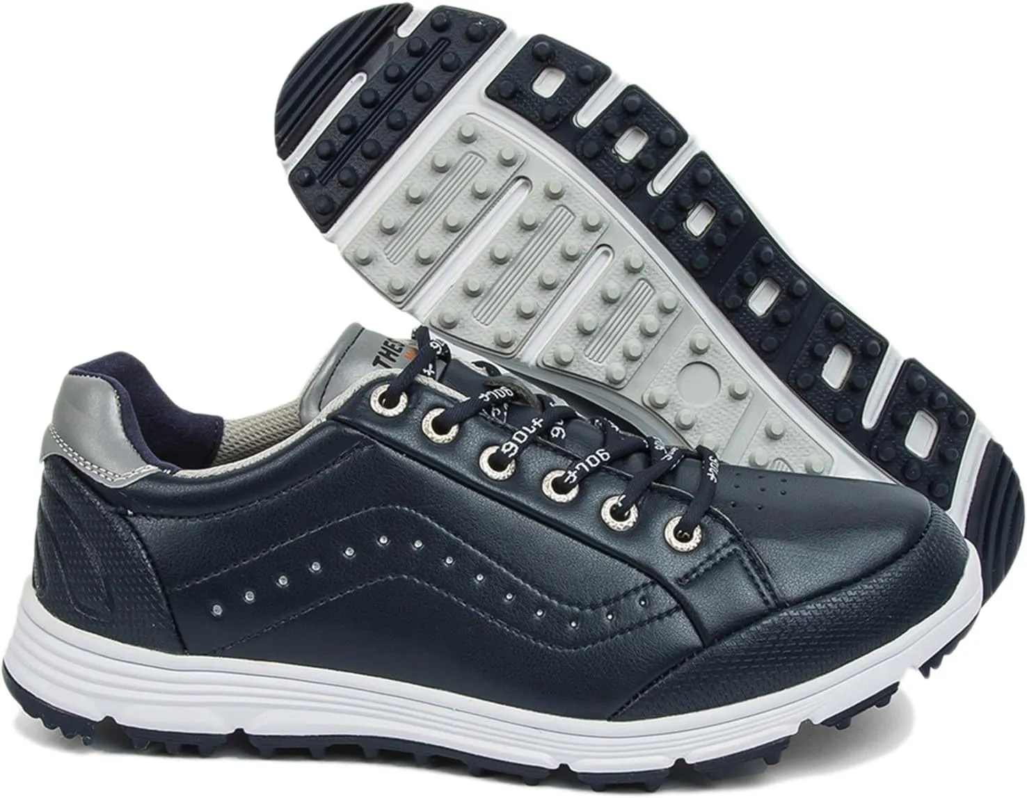 Golf Shoes,Comfy Soft Golf Shoes Mens Spikeless,Casual Breathable Walking Junior Golf Footwear,with Arch Support,Lace anguish comfort college crimson Up Design,All Weather Breathability Men's 