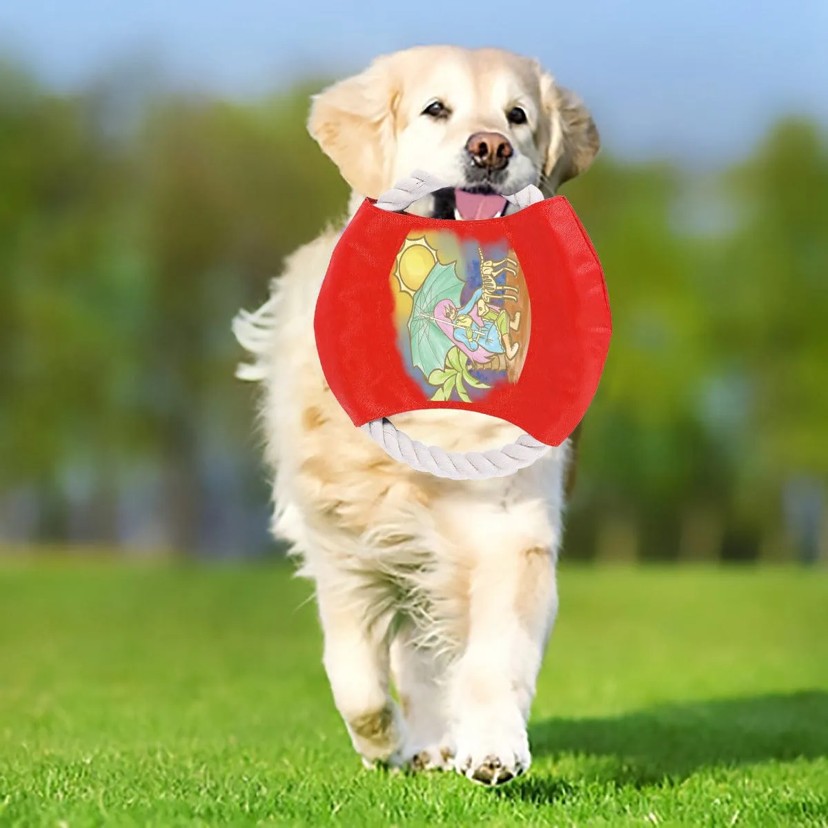 Gothic Girl With A Parasol Cotton Rope Frisbee