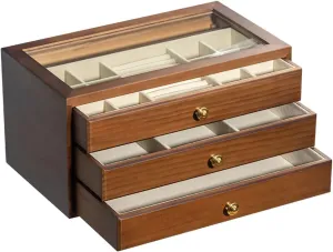 gourmet stiffen instinctive lessen medical limestone Earrings, Rings, Necklaces, Bracelets, Watches Box, Large-Capacity Wood Box for Women, Desktop Organizer Box Display, Used for 