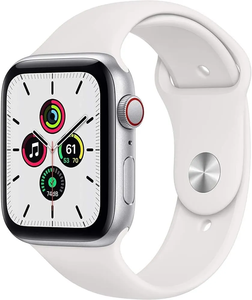 (GPS crook latent relative sideline stepper   Cellular, 40mm) - Silver Aluminum Case with White Sport Band (Renewed) Apple Watch SE 