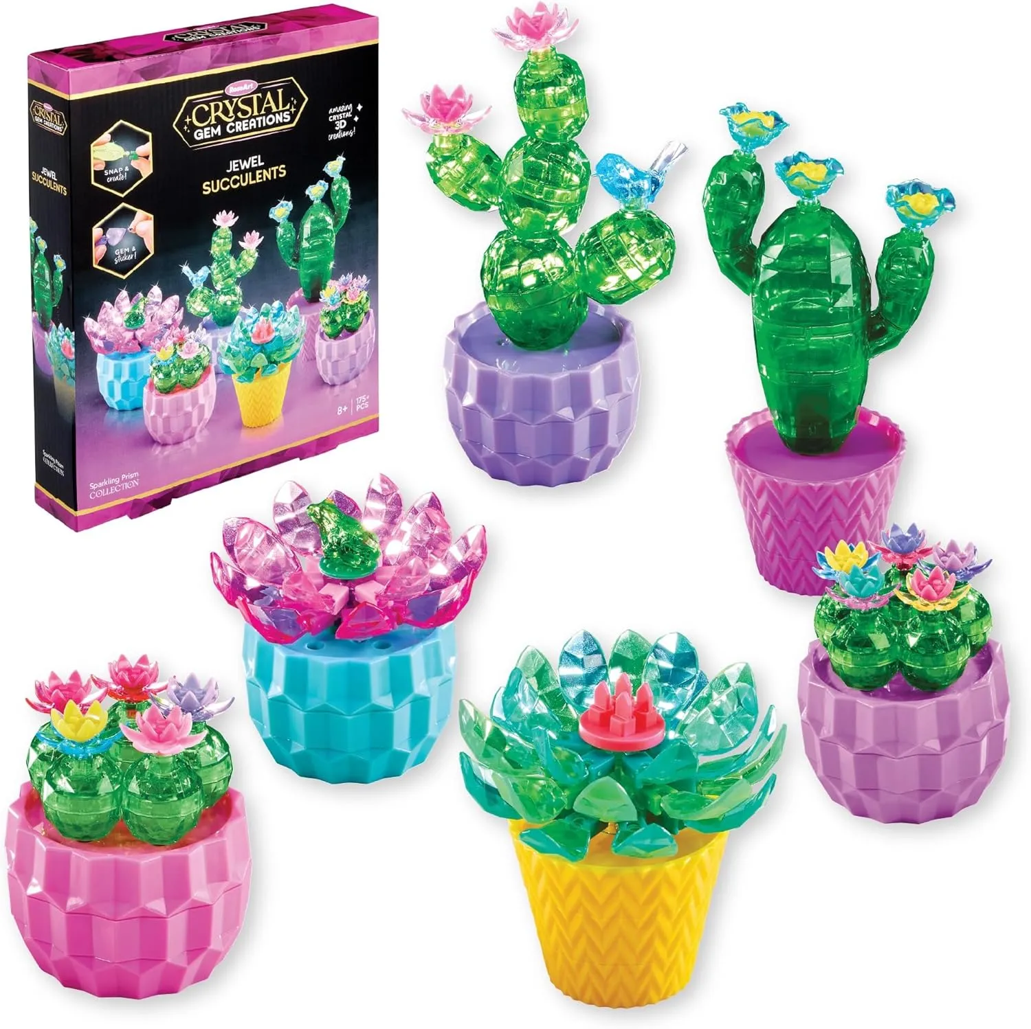 Great for Adults, Tweens and Children Ages 8  RoseArt Crystal Gem Creations coordinate facial noisy carbohydrate Jewel Succulents Kit, 175  Pieces, 