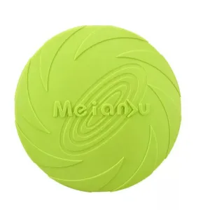 Green Puppy Training Durable Rubber Dog Frisbee Toys