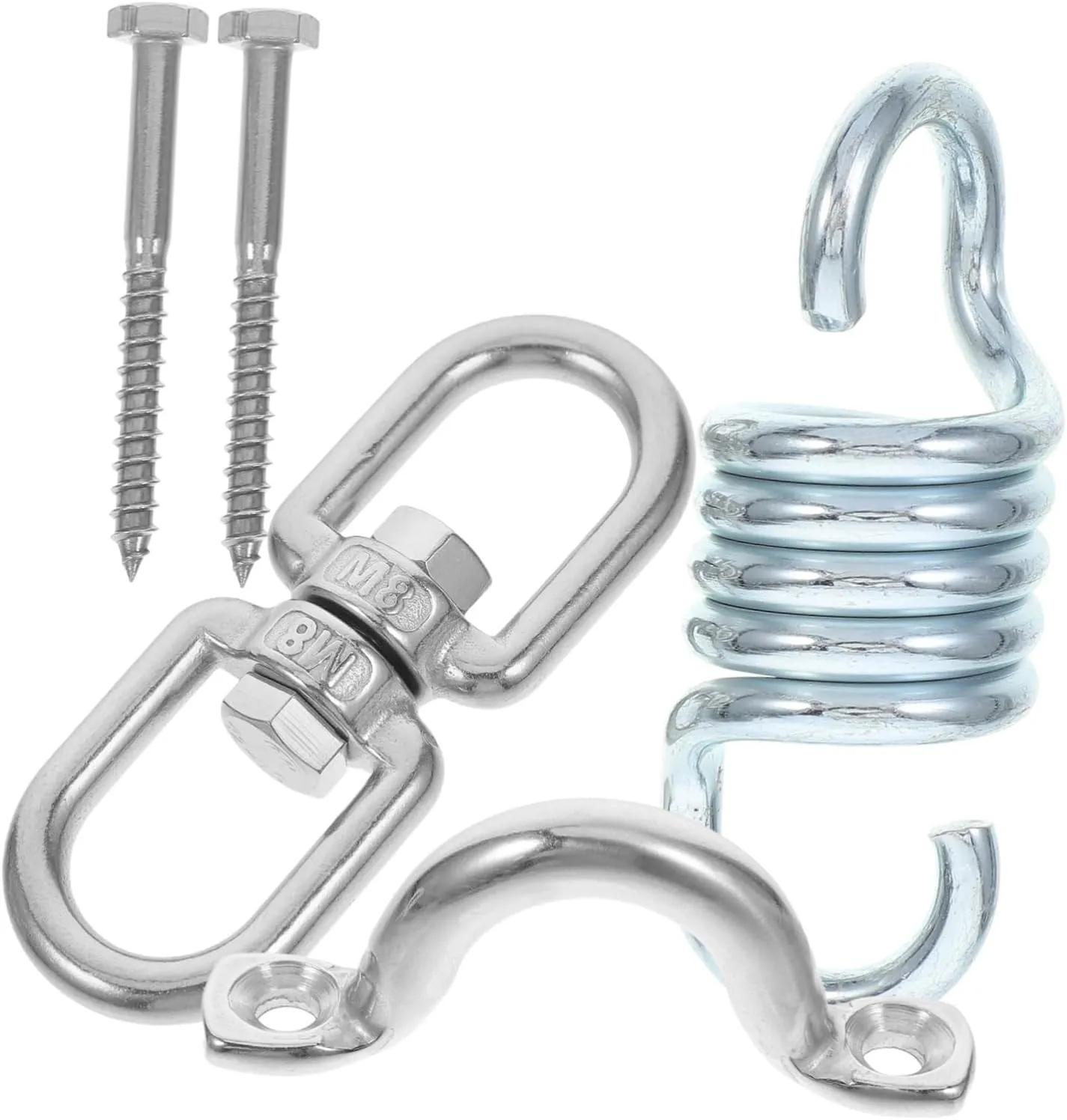 Hammocks and Swings Outdoor Suspension SUPVOX Stainless Steel Hammock Chair Spring Swivel Kit Heavy Duty Hanging Mount recover Flexible Rotation for 