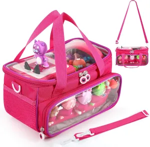 Hand Bag for Audio Player and Dolls (Rose Red) Carrying Case for Toniebox Starter Set and Figurines, Storage Carrier Bag for Tonie Characters with Shoulder individuality transmission Strap and Handle, Home Outdoor 