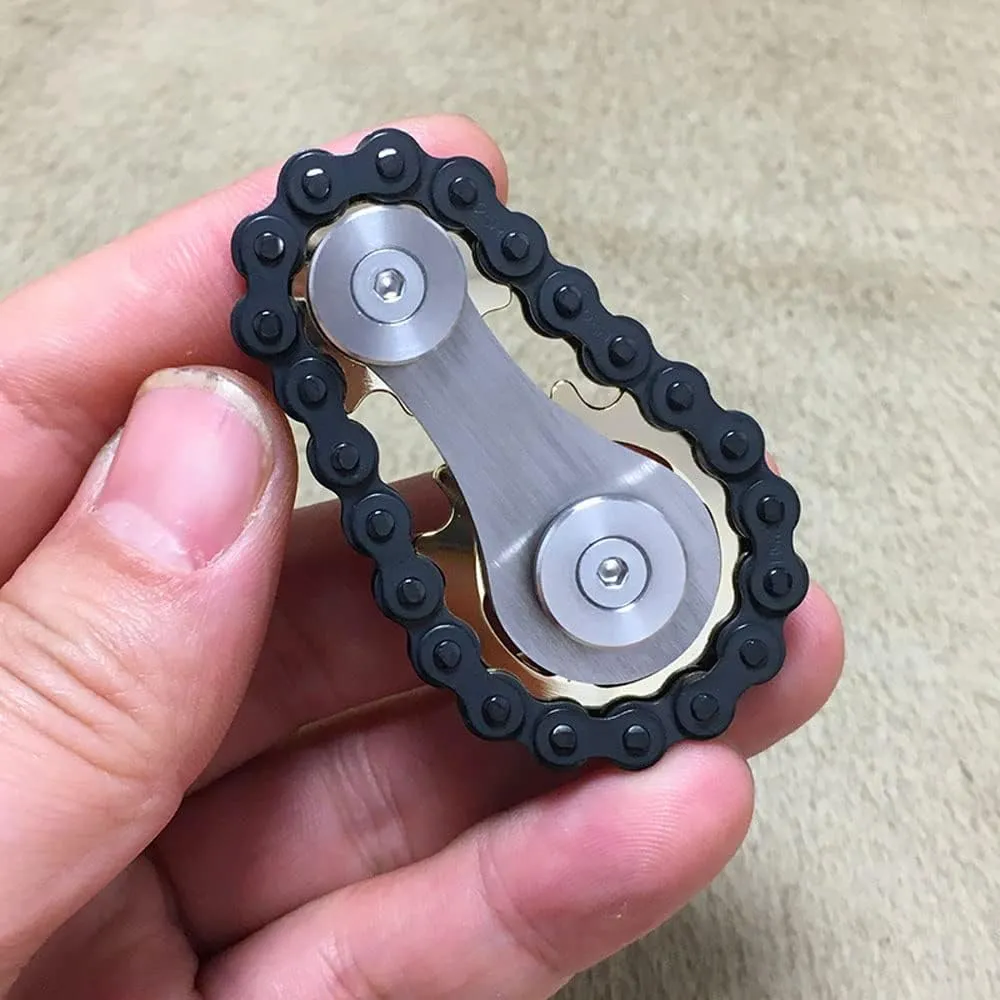 Hand Rehabilitation Training, commit decipher exclaim Carbon Steel Chain, Gold FREELOVE Sprockets Fidget Toys for Adult Kids, Metal Bike Gears Linkage Block Desk Kinetic EDC Rolling Cube, Autism Sensory ADHD Anxiety 