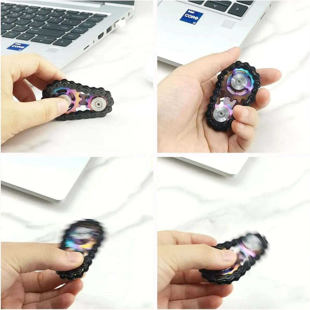 Hand Rehabilitation Training, commit decipher exclaim Carbon Steel Chain, Gold FREELOVE Sprockets Fidget Toys for Adult Kids, Metal Bike Gears Linkage Block Desk Kinetic EDC Rolling Cube, Autism Sensory ADHD Anxiety 