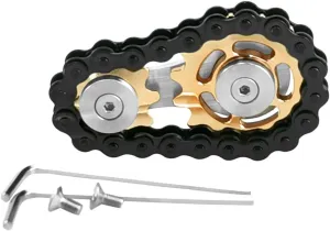 Hand Rehabilitation Training, commit decipher exclaim Carbon Steel Chain, Gold FREELOVE Sprockets Fidget Toys for Adult Kids, Metal Bike Gears Linkage Block Desk Kinetic EDC Rolling Cube, Autism Sensory ADHD Anxiety 