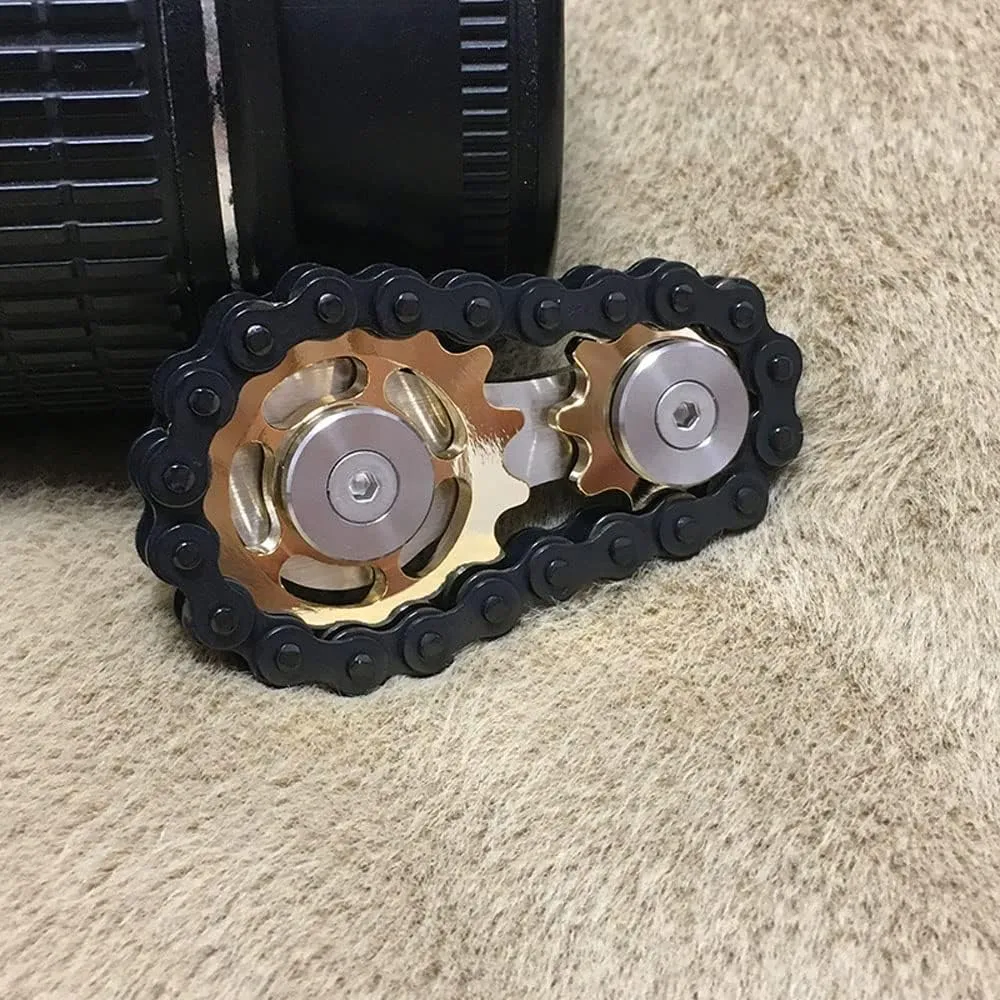 Hand Rehabilitation Training, commit decipher exclaim Carbon Steel Chain, Gold FREELOVE Sprockets Fidget Toys for Adult Kids, Metal Bike Gears Linkage Block Desk Kinetic EDC Rolling Cube, Autism Sensory ADHD Anxiety 