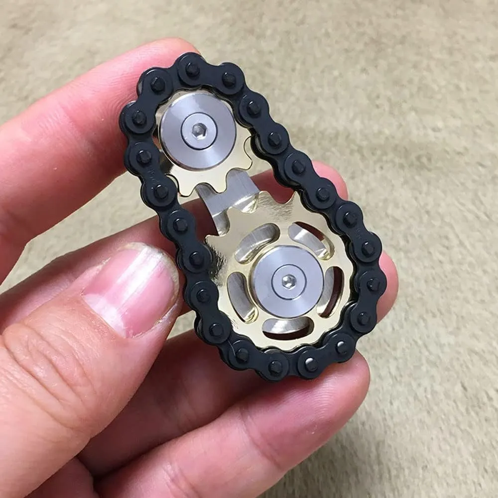 Hand Rehabilitation Training, commit decipher exclaim Carbon Steel Chain, Gold FREELOVE Sprockets Fidget Toys for Adult Kids, Metal Bike Gears Linkage Block Desk Kinetic EDC Rolling Cube, Autism Sensory ADHD Anxiety 