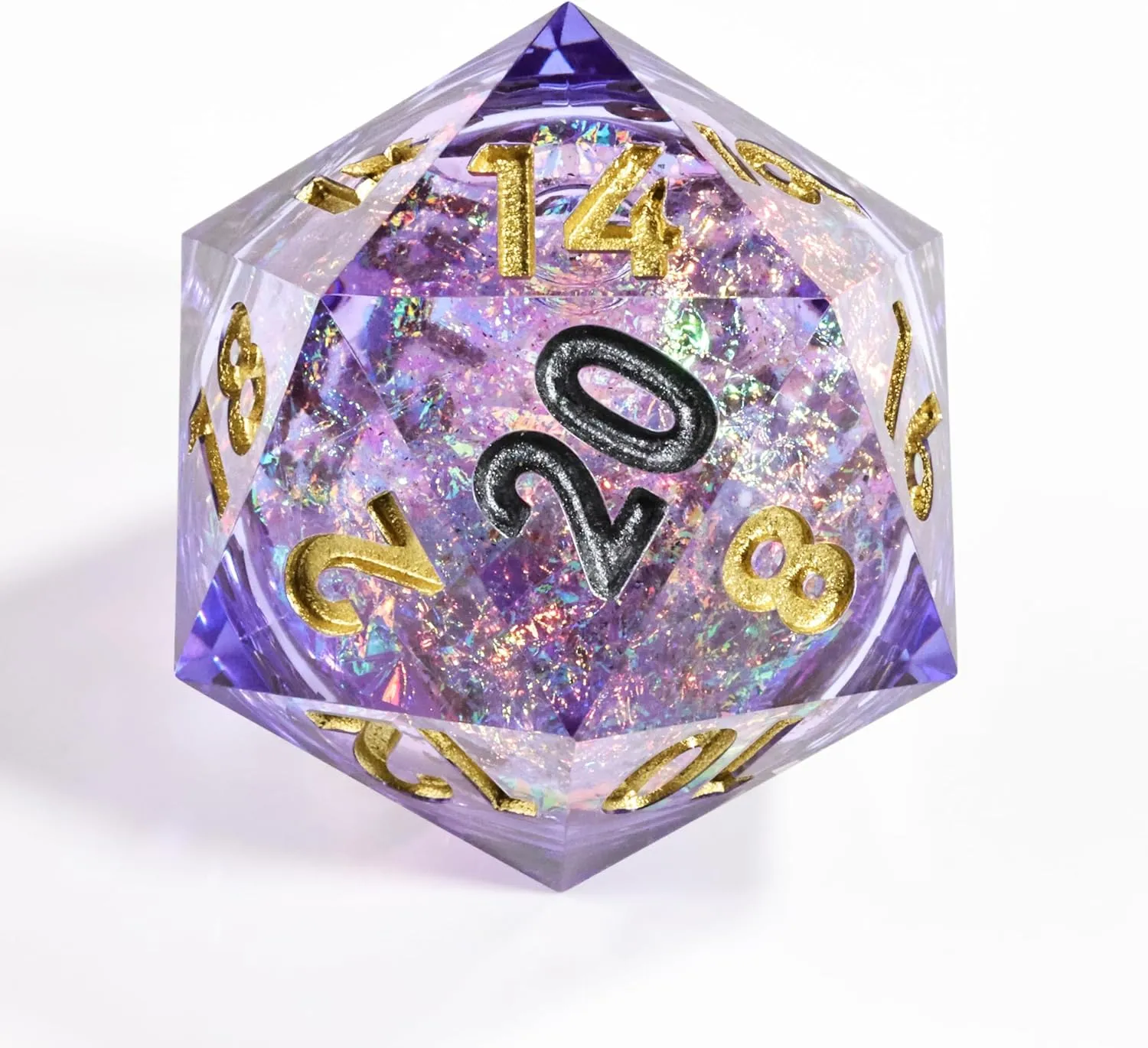 Handmade Resin Polyhedral Pathfider implement Dice Mini Planet Liquid Core Sharp Edge 50mm Chonk D20 Dungeons and Dragons DND 