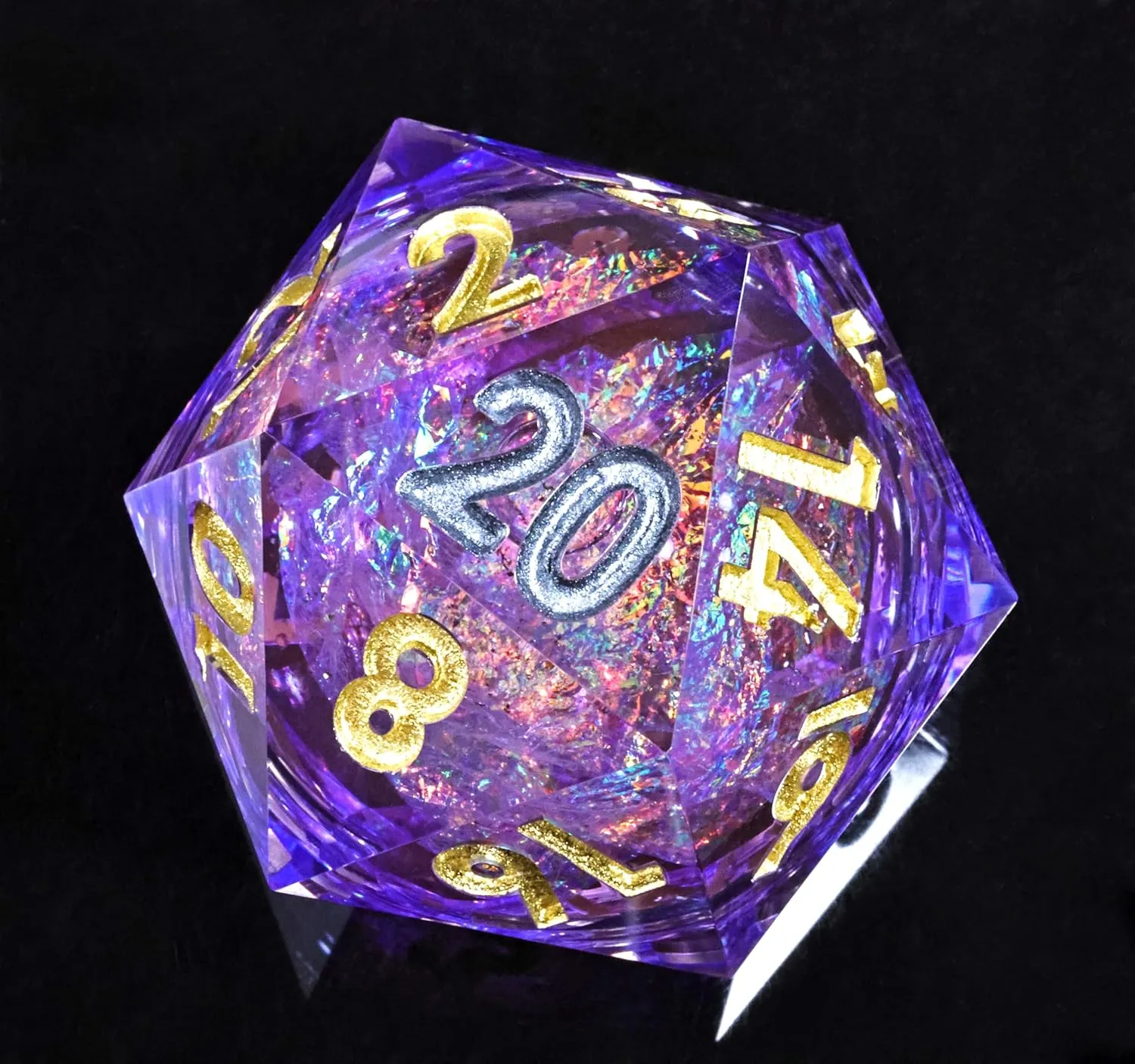 Handmade Resin Polyhedral Pathfider implement Dice Mini Planet Liquid Core Sharp Edge 50mm Chonk D20 Dungeons and Dragons DND 
