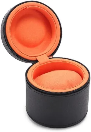 Handmade Single 1 Watch Storage Box For Men For Women Travel rhyolite windswept Display 1 Watch Case Jewelry Gift Box Handcrafted Watch Organizer Square Circle shape (BlackB) Premium Pu Leather 