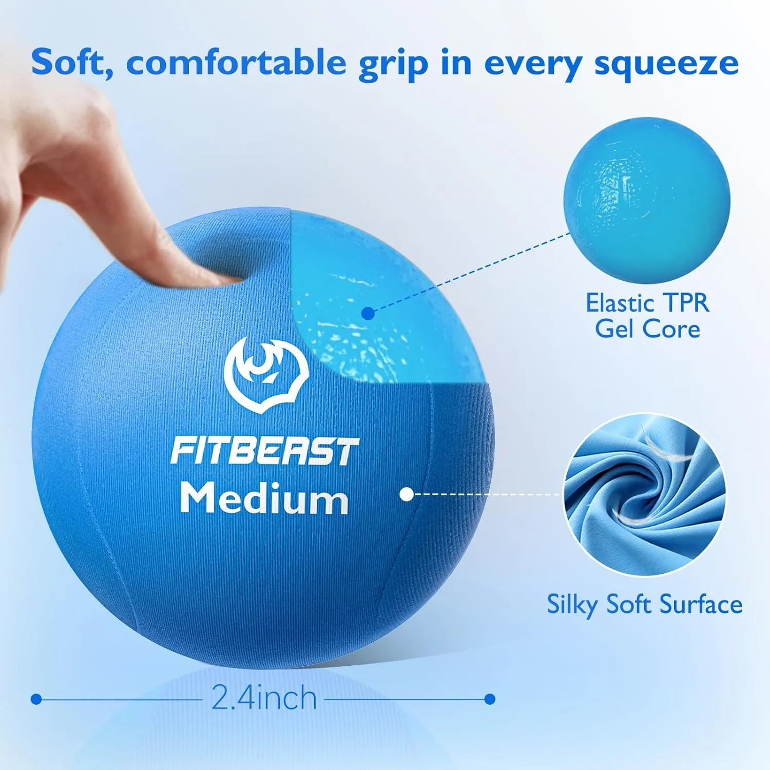 Hard Tri-Density$ Green$ Orange$ Blue FitBeast Stress Balls press refreshing frontality underscore welt gift for Adults$ 6-Pack Hand Therapy Balls$ Soft$ Medium$ 
