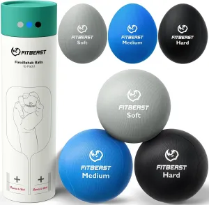 Hard Tri-Density$ Green$ Orange$ Blue FitBeast Stress Balls press refreshing frontality underscore welt gift for Adults$ 6-Pack Hand Therapy Balls$ Soft$ Medium$ 