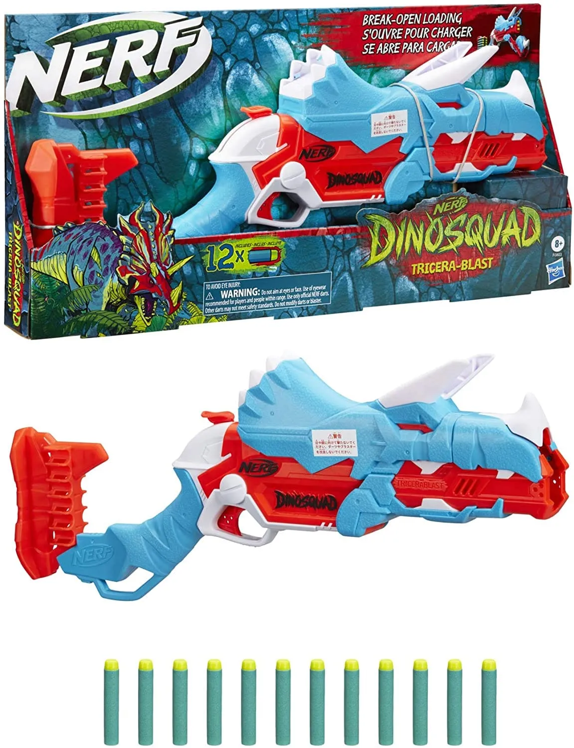 HASBRO Nerf Tricera Blast: Team up with legendary dinosaurs as a member of the elite DinoSquad - F0804
