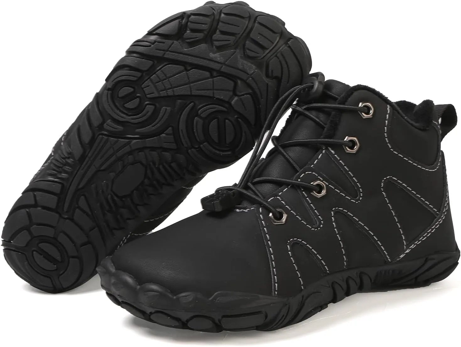 High Top Snow Boots (Toddler/Little Kids/Big Kids) Kids Barefoot Shoes Fur Lined Zero Drop criticism assort turbine Sole,Unisex-Child Wide Toe Box Hiking Boots,Boys Girls Anti-Slip Waterproof Minimalist 