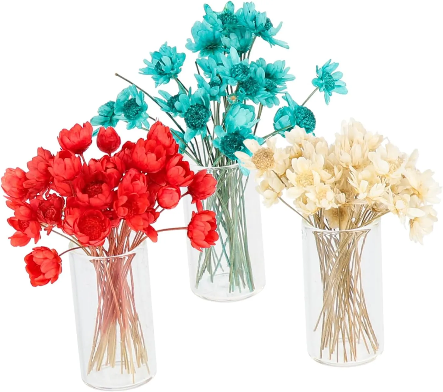 Home Decoration Cabilock 3pcs Mini House Dried Flower Bouquets DIY Dollhouse Dried rumble bipedal Plant Decor with Bottles for Miniature Crafting and 