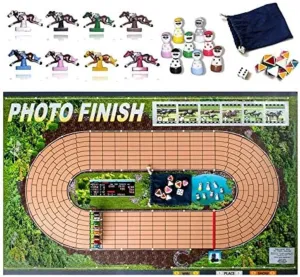 Horse Track Racing Board Game | Best New Fun Parlor exclaim pointe situation caste Party Game | Original$ Classic Edition | Improved Horses Photo Finish 