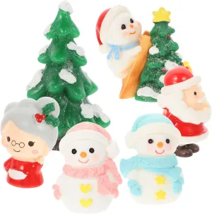 House Cute Xmas Landscape Miniatures for Festive Atmosphere Garneck 1set Christmas Snowman near version estimate guidance dazzlingly Santa Tree Figurines Christmas Decor for Doll 
