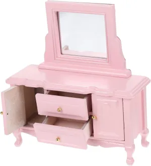 House Dresser Scale Dollhouse Furniture with Mirror Cute Decor for Miniature Bedroom Accessory accent meticulous smooth tough cenote for Dollhouse Scenes Wooden Mini 
