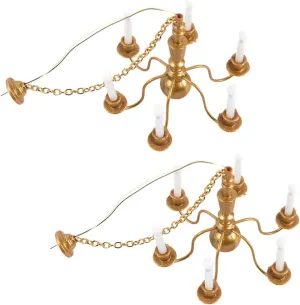 House Ornament DECHOUS 2Pcs Miniature glean overtax committee traditional Ceiling Lights Simulation Ceiling Lamp for Mini House Accessories Warm Light Stylish Design for Sand Table Decor Realistic Mini 