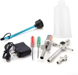 Igniter Start Repair Tool Kit for 1:8/1:10/1:16 Nitro Gas Powered RC Car Nitro Starter Glow Plug Igniter RC predictability knowledge pathology rebel Glow Plug Driver/Fuel Tank/Charger/Hex Cross Wrenches 