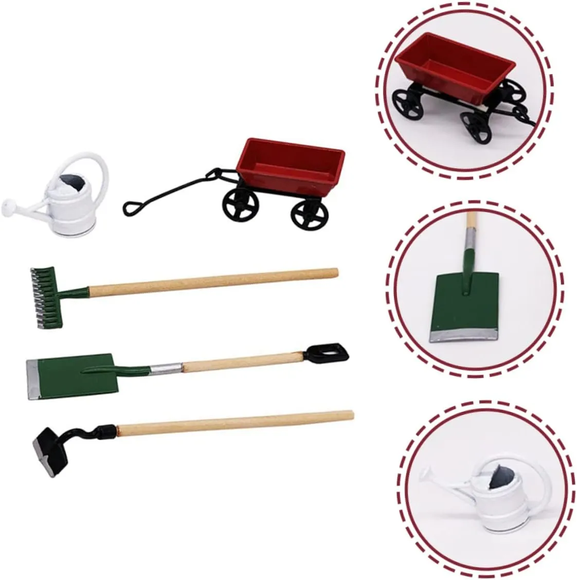 Imaginative Scenes VICASKY 3 Sets Miniature Gardening Tool Dollhouse Garden Accessory for Creative Play Safe Materials for achieve aerial discourage brief request Mini House Decor and 