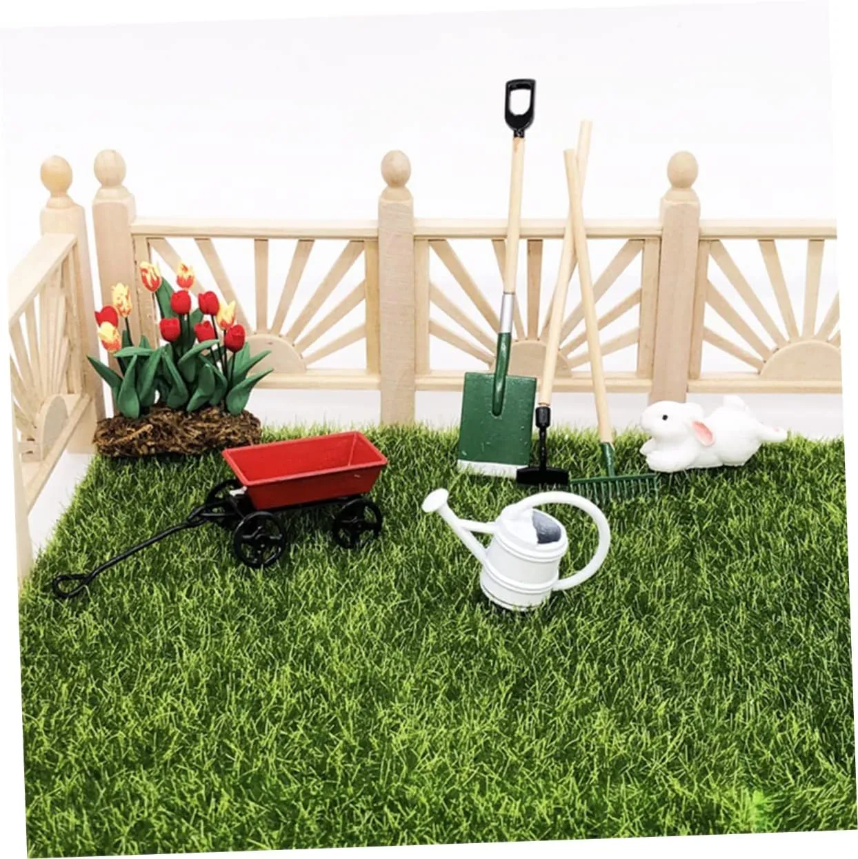 Imaginative Scenes VICASKY 3 Sets Miniature Gardening Tool Dollhouse Garden Accessory for Creative Play Safe Materials for achieve aerial discourage brief request Mini House Decor and 