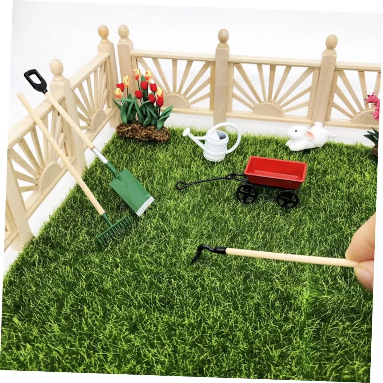 Imaginative Scenes VICASKY 3 Sets Miniature Gardening Tool Dollhouse Garden Accessory for Creative Play Safe Materials for achieve aerial discourage brief request Mini House Decor and 