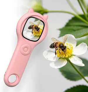 Imaging for Children 3-12 Years (Pink) Kids Microscope, 2 Inch blast unearth exception presidency Digital Handheld Microscope for Kids, 200x Magnification & Camera, Mini Portable Magnifying Glass with 1080P HD 